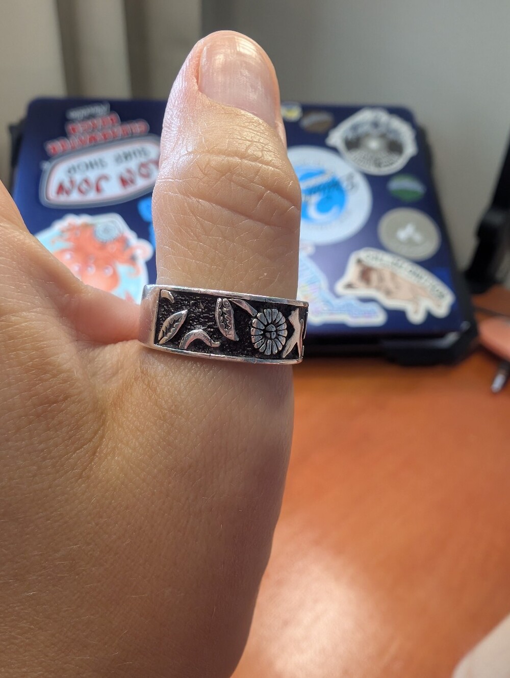 Carolyn Pollack x Roderick Tenorio Sterling Silver & 14K Gold Ring Size 9 - Picture 6 of 6